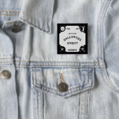 Badge Carré 5 Cm Bouton Pinback Halloween du tableau d'esprit (En situation)