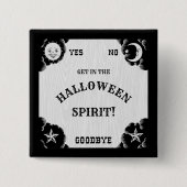 Badge Carré 5 Cm Bouton Pinback Halloween du tableau d'esprit (Devant)