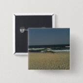 Badge Carré 5 Cm Bouton Plage (Devant & derrière)