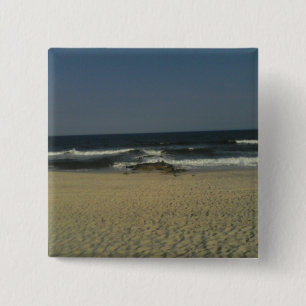 Badge Carré 5 Cm Bouton Plage