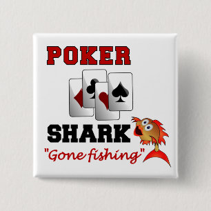 Badge Carré 5 Cm Bouton Poker Shark