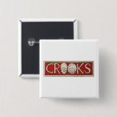 Badge Carré 5 Cm Bouton politique de bande dessinée (Devant & derrière)