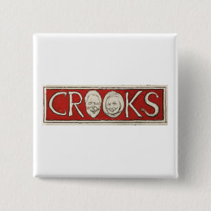 Badge Carré 5 Cm Bouton politique de bande dessinée