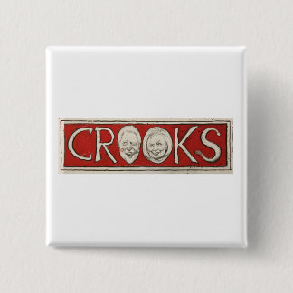 Badge Carré 5 Cm Bouton politique de bande dessinée