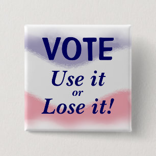Badge Carré 5 Cm Bouton politique de vote patriotique