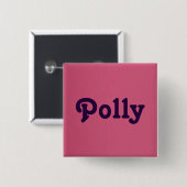 Badge Carré 5 Cm Bouton Polly (Devant & derrière)