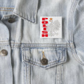 Badge Carré 5 Cm Bouton polonais d'Eagle (En situation)