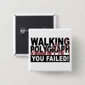 Badge Carré 5 Cm Bouton Polygraphe (Devant & derrière)