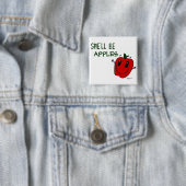 Badge Carré 5 Cm Bouton POMMES (En situation)