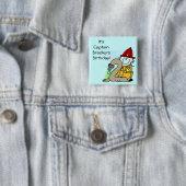 Badge Carré 5 Cm Bouton Pompier customisé 2e anniversaire (En situation)