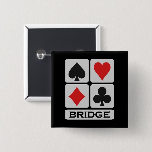 Badge Carré 5 Cm Bouton Pont (Devant & derrière)