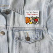 Badge Carré 5 Cm bouton portable de approvisionnement de chef de (En situation)