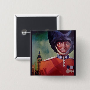 Badge Carré 5 Cm Bouton Poster de Londres