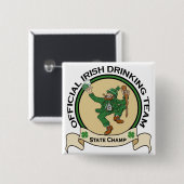 Badge Carré 5 Cm Bouton potable irlandais d'équipe (Devant & derrière)