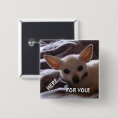 Badge Carré 5 Cm Bouton Pour Vous Carré (Devant & derrière)