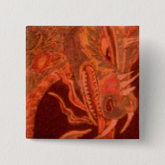 Badge Carré 5 Cm Bouton principal de dragon (Devant)