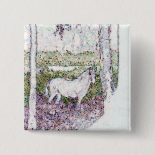 Badge Carré 5 Cm Bouton Printemps éternel