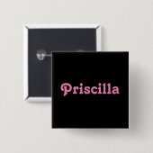 Badge Carré 5 Cm Bouton Priscilla (Devant & derrière)