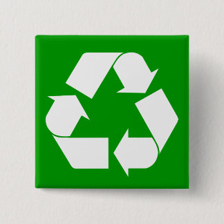 Badge Carré 5 Cm Bouton Recycler