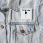 Badge Carré 5 Cm Bouton Refroidir (En situation)