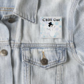 Badge Carré 5 Cm Bouton Refroidir (En situation)