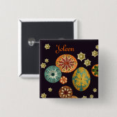 Badge Carré 5 Cm Bouton Remix d'écureuil marin (Devant & derrière)