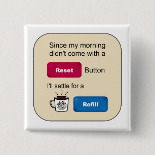 Badge Carré 5 Cm Bouton Remplir le bouton Rétablir les plaisanteri