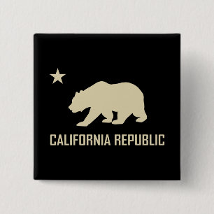 Badge Carré 5 Cm Bouton République de Californie