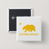 Badge Carré 5 Cm Bouton République de Californie (Devant & derrière)