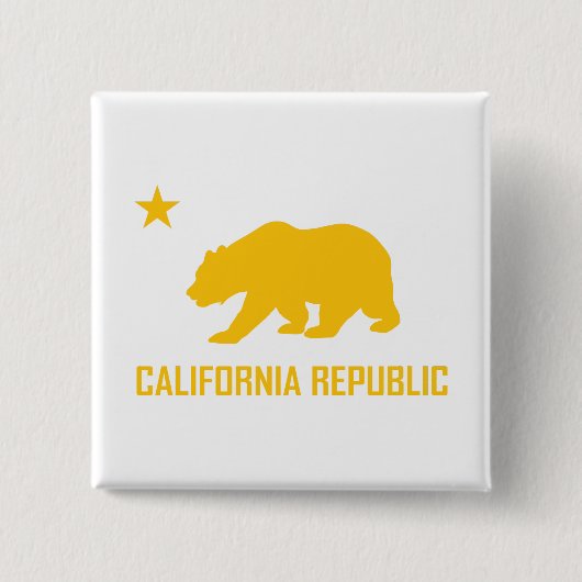 Badge Carré 5 Cm Bouton République de Californie (Devant)
