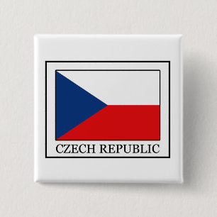 Badge Carré 5 Cm Bouton République tchèque