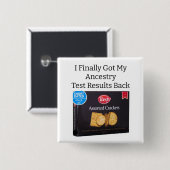 Badge Carré 5 Cm Bouton Résultats du test Ancestry (Devant & derrière)