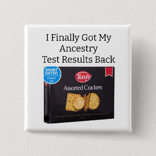 Badge Carré 5 Cm Bouton Résultats du test Ancestry
