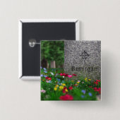 Badge Carré 5 Cm Bouton Resurgam (Devant & derrière)