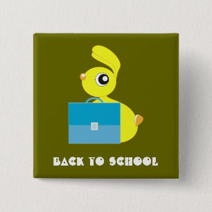 Badge Carré 5 Cm Bouton Retour à l'école