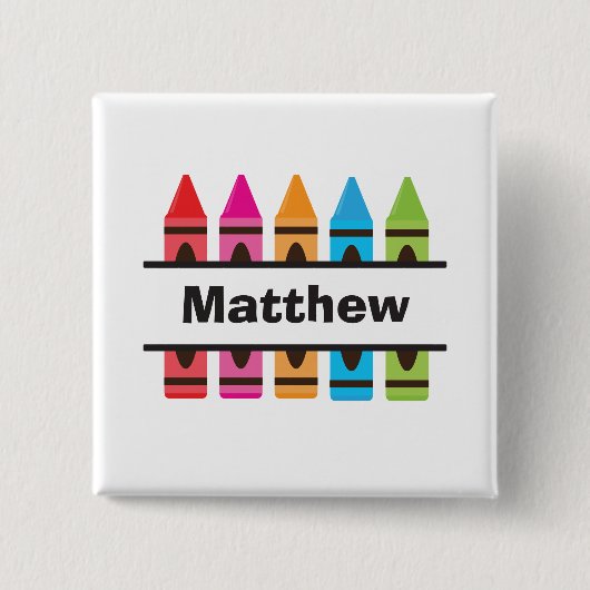 Badge Carré 5 Cm Bouton Retour à l'école (Devant)