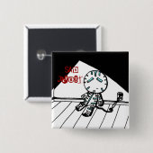 Badge Carré 5 Cm Bouton robot triste (Devant & derrière)