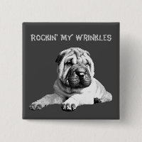 Bouton Rockin' My Wrinkies Shar Pei Pin