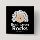 Badge Carré 5 Cm Bouton Rocks Beethoven (Devant)