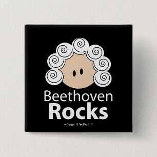 Badge Carré 5 Cm Bouton Rocks Beethoven