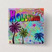 Badge Carré 5 Cm Bouton Romance Vivid Hollywood (Devant)