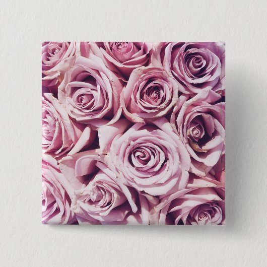 Badge Carré 5 Cm Bouton rose (Devant)