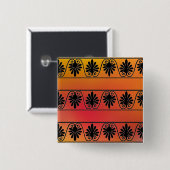 Badge Carré 5 Cm Bouton rouge et orange (Devant & derrière)