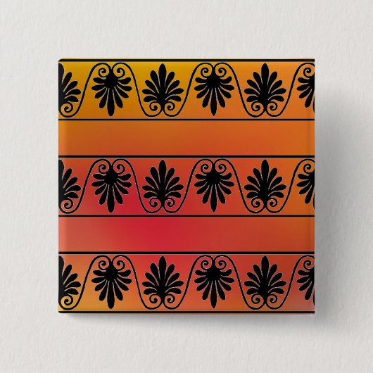 Badge Carré 5 Cm Bouton rouge et orange (Devant)