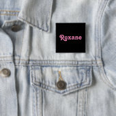 Badge Carré 5 Cm Bouton Roxane (En situation)