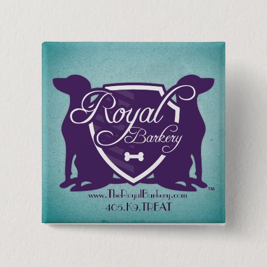 Badge Carré 5 Cm Bouton royal de Barkery (Devant)