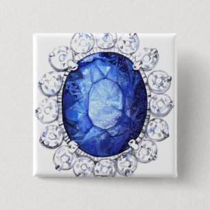 Badge Carré 5 Cm Bouton royal de saphir de PMACarlson