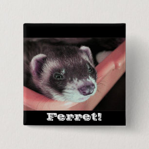 Badge Carré 5 Cm Bouton Sable Ferret