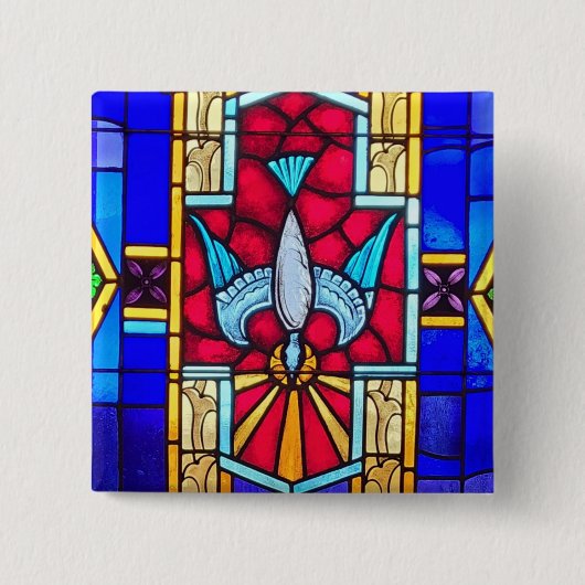 Badge Carré 5 Cm Bouton Saint-Esprit (Devant)