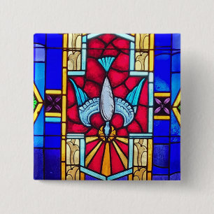 Badge Carré 5 Cm Bouton Saint-Esprit